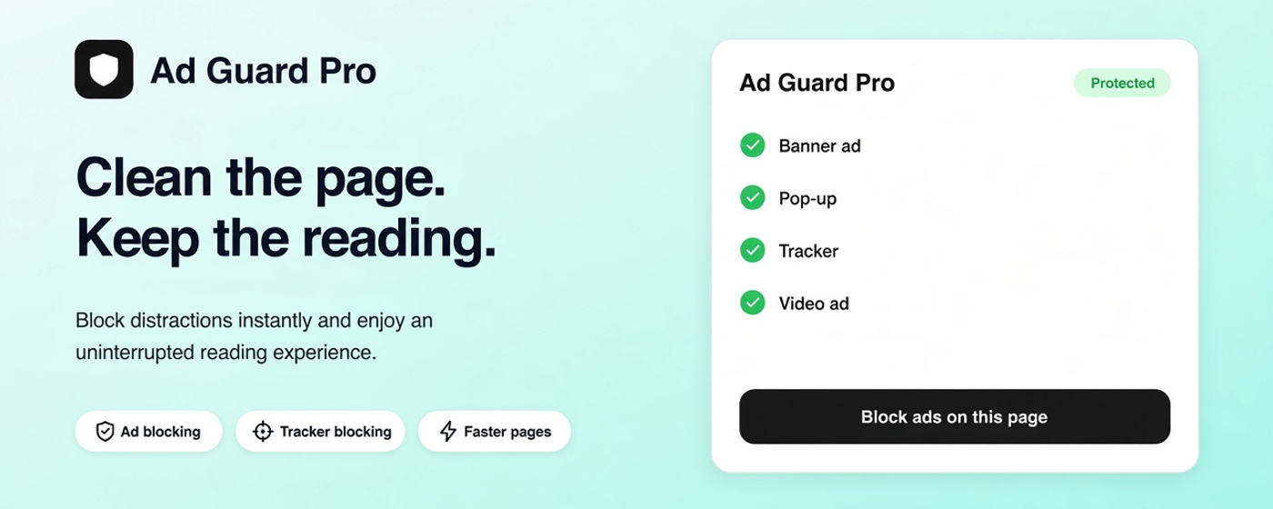 Ad Guard Pro from the Chrome Web Store